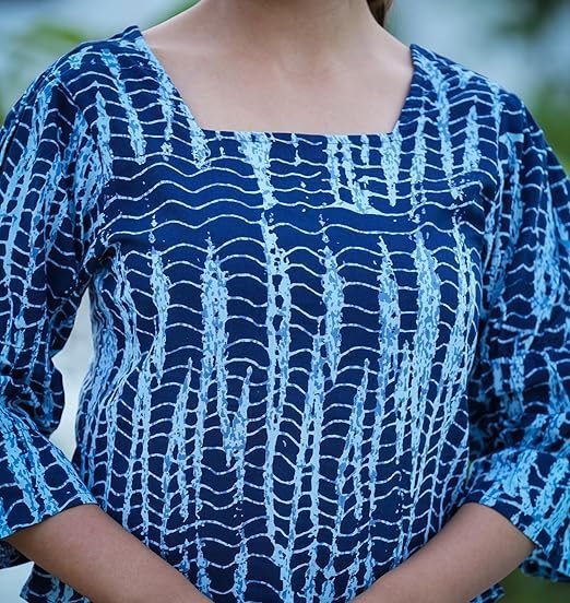 Women's Cotton Regular Fit Tie & Dye Printed Regular Top - Image 2