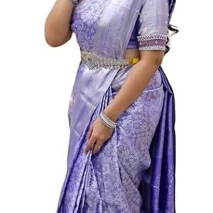 Women's Banarasi Saree Pure Kanjivaram Style Silk Saree With Blouse Piece for Wedding (Shiv-1)