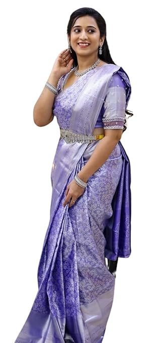 Women's Banarasi Saree Pure Kanjivaram Style Silk Saree With Blouse Piece for Wedding (Shiv-1)