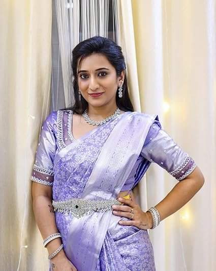 Women's Banarasi Saree Pure Kanjivaram Style Silk Saree With Blouse Piece for Wedding (Shiv-1) - Image 3