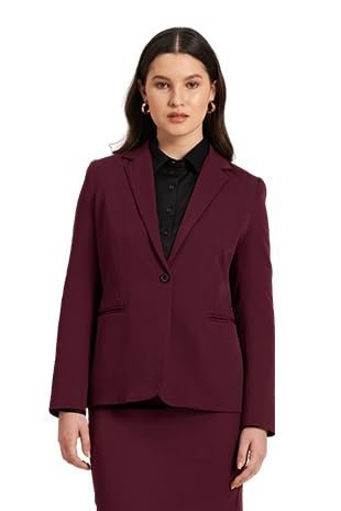 Gritty-Burgundy Single Breasted Blazer