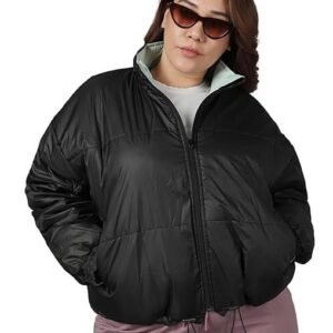Women's Standard Length Standard Length Solid Oversized Fit Full Sleeve Collar Nylon Jacket