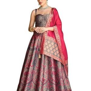 Women's Kanjiwaram Semi-Stitched Lehenga choli