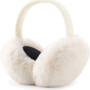 DDS STORE Muffs for Women - Winter Ear Warmers - Soft & Warm Cable Knit Furry Fleece Earmuffs - Ear Covers for Cold Weather Puffy Fluffy Earmuffs