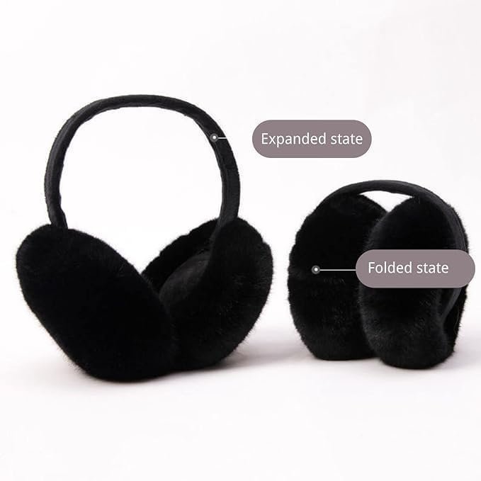 DDS STORE Muffs for Women - Winter Ear Warmers - Soft & Warm Cable Knit Furry Fleece Earmuffs - Ear Covers for Cold Weather Puffy Fluffy Earmuffs - Image 2