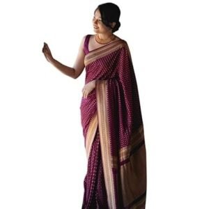 Women's d v enterprise women's pure original kanjivaram zari weaving silk royal rajwadi kalamkari kanchipuram saree with blouse piece for wedding