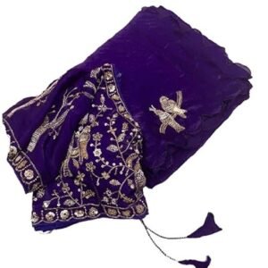 Women's vs fashion saree for womens and girls fandy sattin fabric with beautiful khatli brits work along with all over arco border