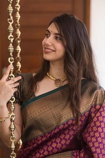 Women's avantika fashion women's kanjivaram soft silk banarasi sarees with blouse piece, green - Image 5