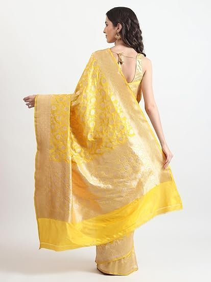 Women's the weavers shop by raavi brocade pure banarasi silk saree original katan silk handloom saree banarasi saree for women pure silk sarees for women saree banarasi silk with blouse - Image 6