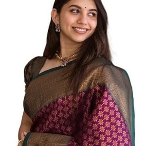 Women's avantika fashion women's kanjivaram soft silk banarasi sarees with blouse piece, green