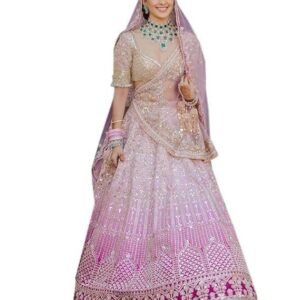 Women's trendmalls women's satin sequin embroidery bridal lehenga choli with net dupatta |bridal wedding lehenga choli for women