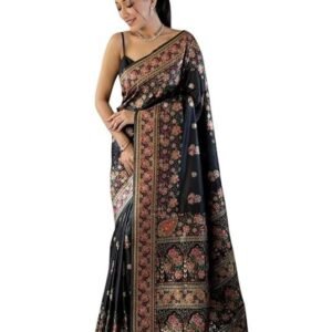 Kanchipattu Phasmina Silk Hand Work Pure Jari Wewing Original Kanjivaram Jacqurad Rajwadi Print Kalmkari Sarees With Blouses Piecs And Zalar