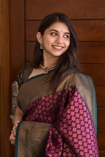 Women's avantika fashion women's kanjivaram soft silk banarasi sarees with blouse piece, green - Image 3