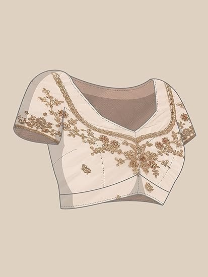 Women's mohey women's net embroidered|stone work| saree - Image 4