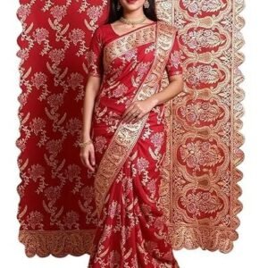 Women's d v enterprise pure kanjivaram silk saree soft kanjivaram jacqurad banarasi licthi silk sarees with blouses piecs