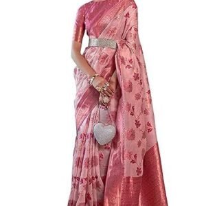Women's womens kanjivaram banarasi silk saree patola saree with unstitched blouse piece