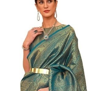 Pure Kanjivaram Silk Saree Saree With Jacquard Work 6 Yard Length and Unstiched Blouse Piece
