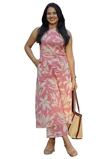 Women's designer women's rayon viscose straight printed kurta with pant - Image 2