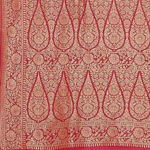 Women's banarasi silk works women's green pure khaddi saree - Image 4