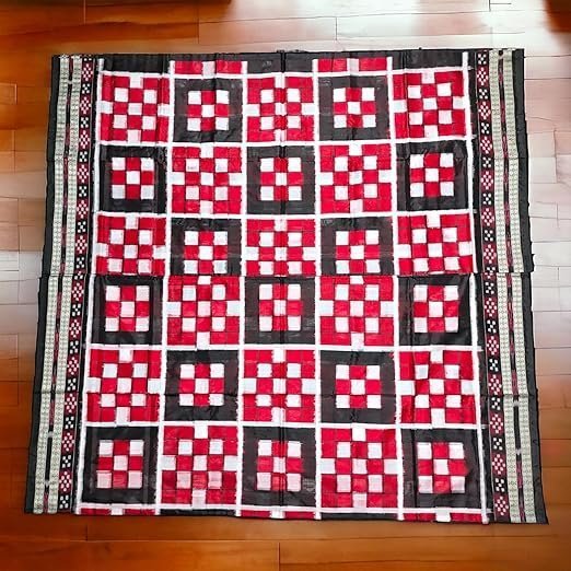 Women's bandha silk saree in red, black, and white in pasapalli patterns| pure sambalpuri saree for women - Image 3