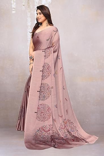 Fancy Chiffon Madhubani Printed Saree with Blouse Piece - Image 5