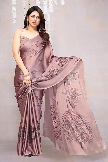 Fancy Chiffon Madhubani Printed Saree with Blouse Piece - Image 3