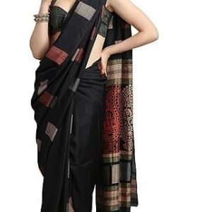 Silk Blend Printed Saree With Blouse Piece