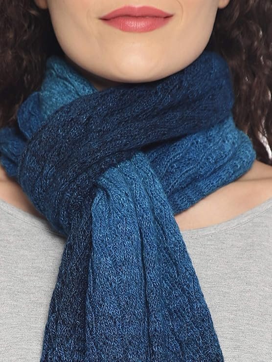 513 Women's Acrylic Woolen Tie & die Casual Warm Winter Wear Muffler Scarf Stole - Image 2