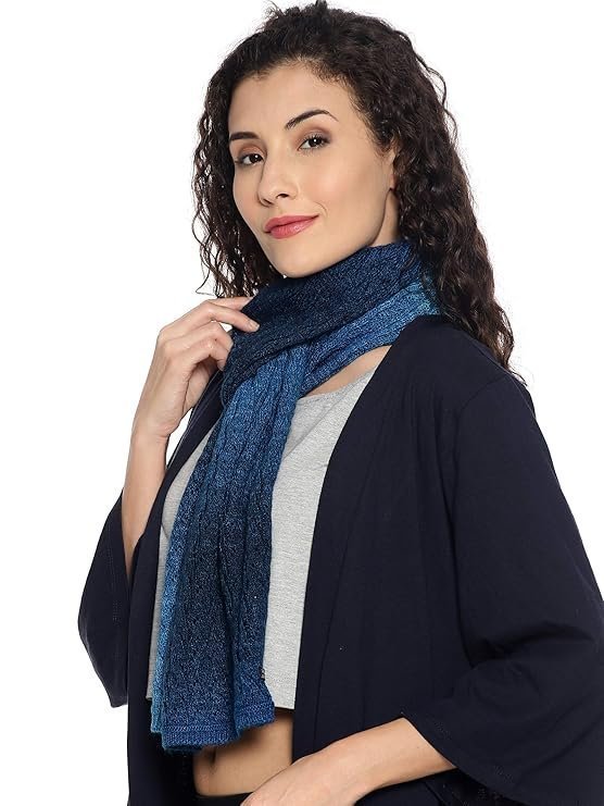 513 Women's Acrylic Woolen Tie & die Casual Warm Winter Wear Muffler Scarf Stole - Image 4