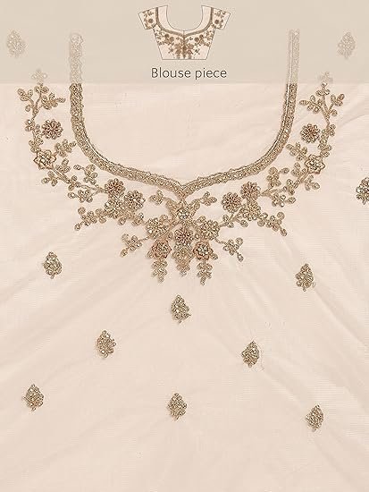 Women's mohey women's net embroidered|stone work| saree - Image 6