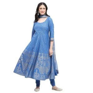 Women Cotton A Line Printed Suit Set