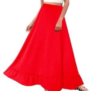 Women Plus Size Maxi Skirt Vintage High Waist Long Skirt with Pockets