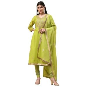 Women Poly Chanderi Straight Printed Suit Set