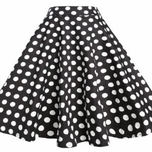 Women Vintage Skirt Smock Waist Rockabilly Swing Casual Party Skirts