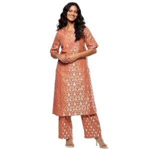 Women Jacquard Straight Dyed Suit Set