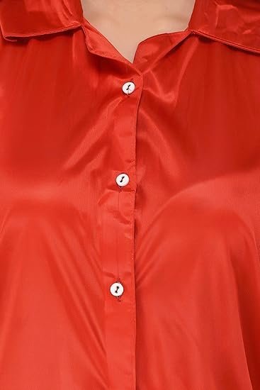 Women's Plain Satin Night Suit (Shirt and Pyjama) - Image 2