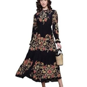 Black Itzel Crepe Long Dress