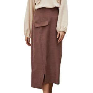 Women i Skirt Slit High Waisted Pencil Skirt for Autumn-Layfoo