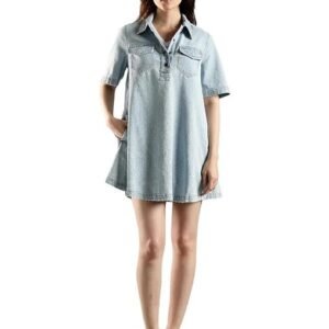 Cotton Spread Collar Denim Dress