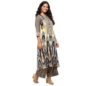Women Geometric Printed Asymmetric Kurta Set