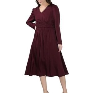 Floral Print Bishop Sleeve Layered Fit & Flare Maxi Dress