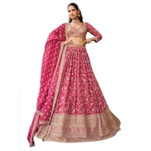 Women's Lehenga Choli Set - Traditional 3-Piece Indian Outfit with Dupatta | Wedding, Festive Ethnic Dress | Designer Lehenga for Women | Regal Shade | Free Size