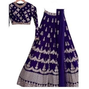 Women's Georgette Embroidered Semi Stitched Lehenga Choli