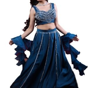 Lehenga Set – Navy Blue Glam, Traditional Indian Ethnic Wear