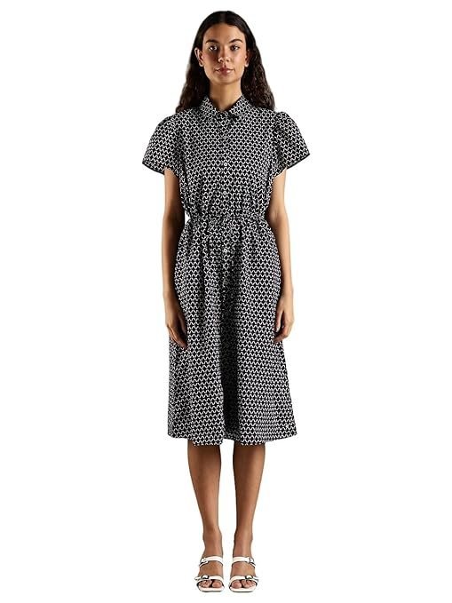 Cotton Spread Collar Shirt Dress