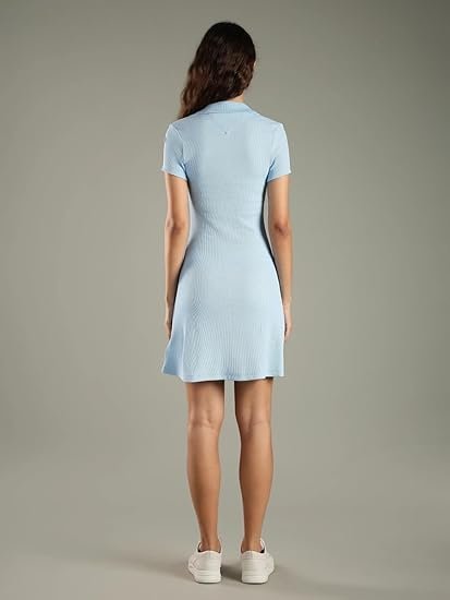 Cotton Polo Collar T-Shirt Dress - Image 5