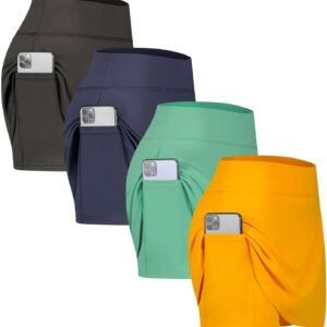 Women's Active Skort Lightweight Comfy & Breathable Tennis Golf Skirt (Available in Plus Size), Set 3, M