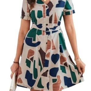 Summer Dress for Women | Short One Piece A-Line Midi Dress | Lightweight Vacation Wear & Daily Casual Outfit