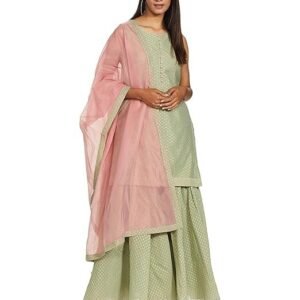 Women Synthetic Garara Suit Set