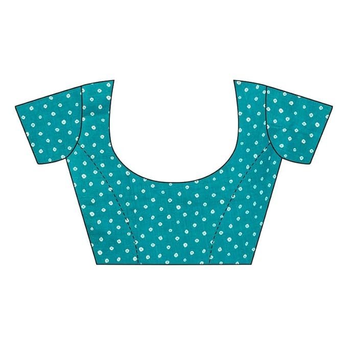 SHOPPING Latest Designed Bandhani Saree With Blouse Material, Color Blue - Image 4